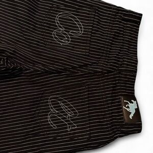 Black Striped Boot Cut Jeans